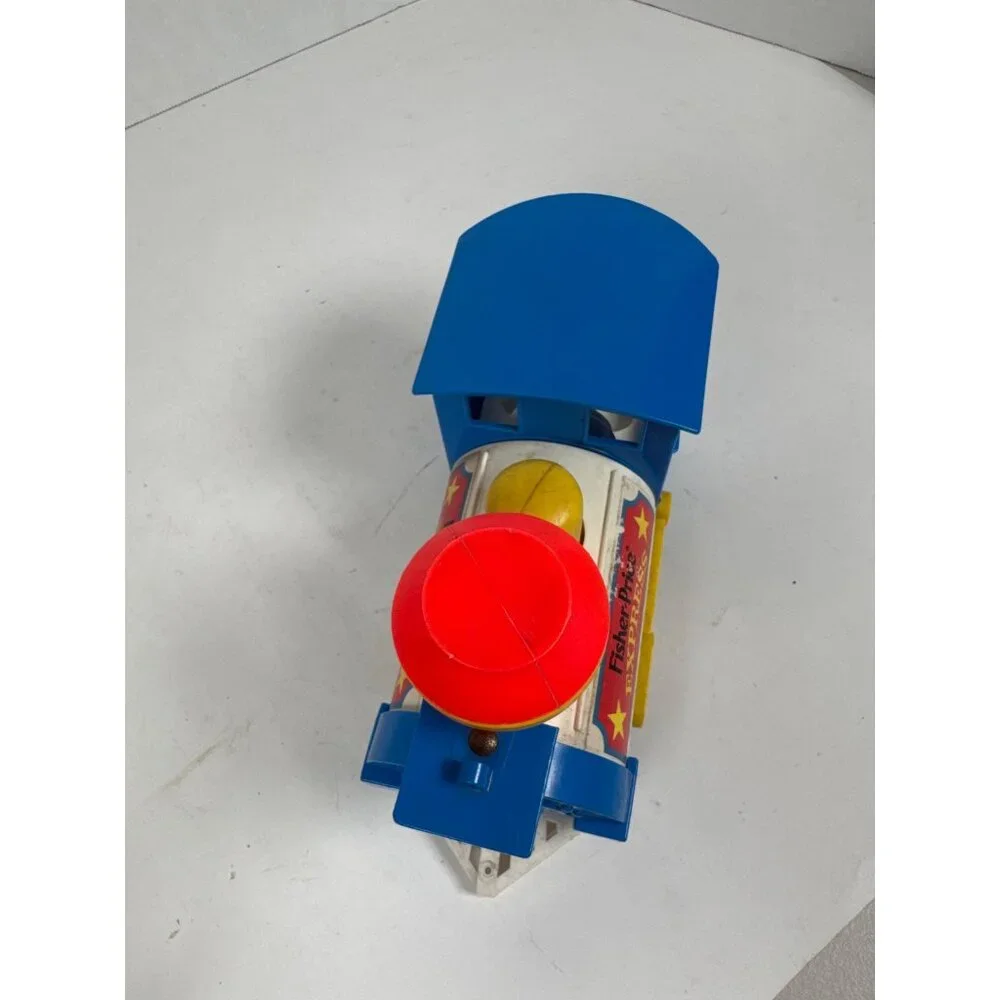 Vtg 1986 Fisher Price Circus Express Train 2581 Whistle Sound Engine‎ Pull Toy